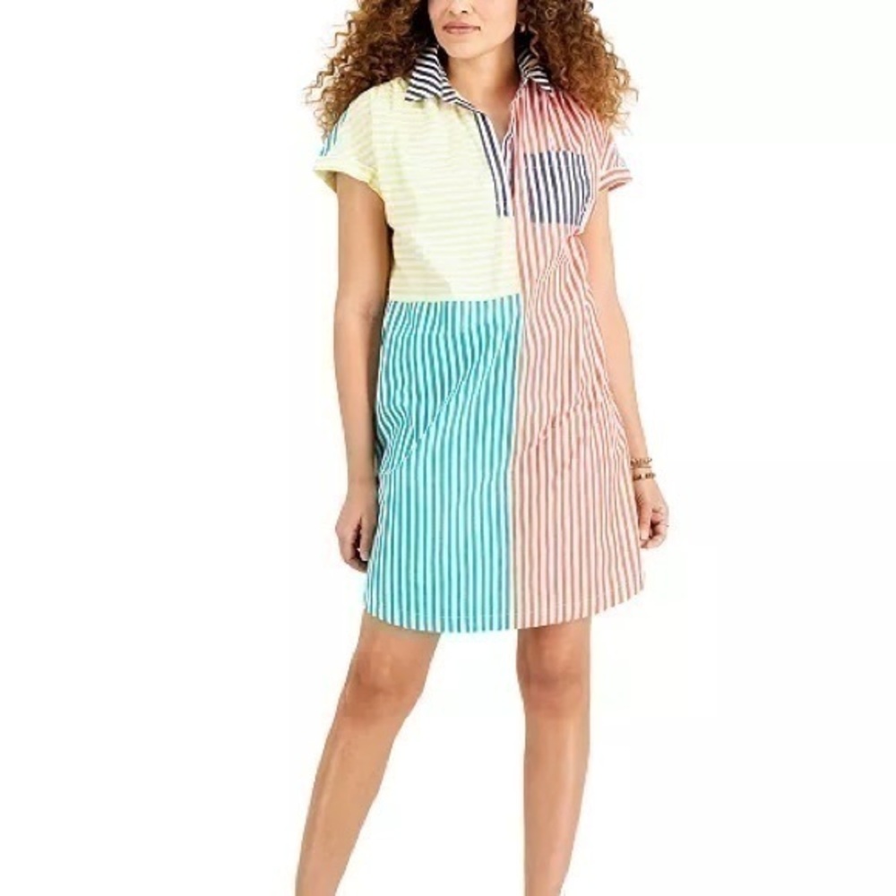 Women’s Style and Co Striped Shirtdress Size PM NWT